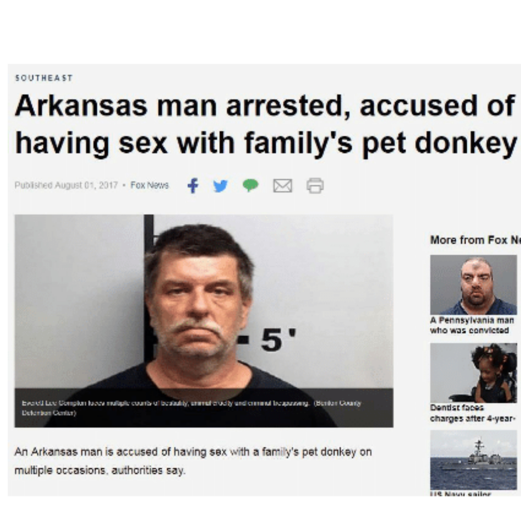 florida man 16 august - Southeast Arkansas man arrested, accused of having sex with family's pet donkey P Aulio, 2017. Foxws More from Fox Ne A Pennsylvania man who was convicted tad La Lu n a Seminarak Dendst tacos charges after 4year An Arkansas man is 