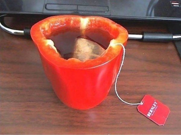 tea in a bell pepper