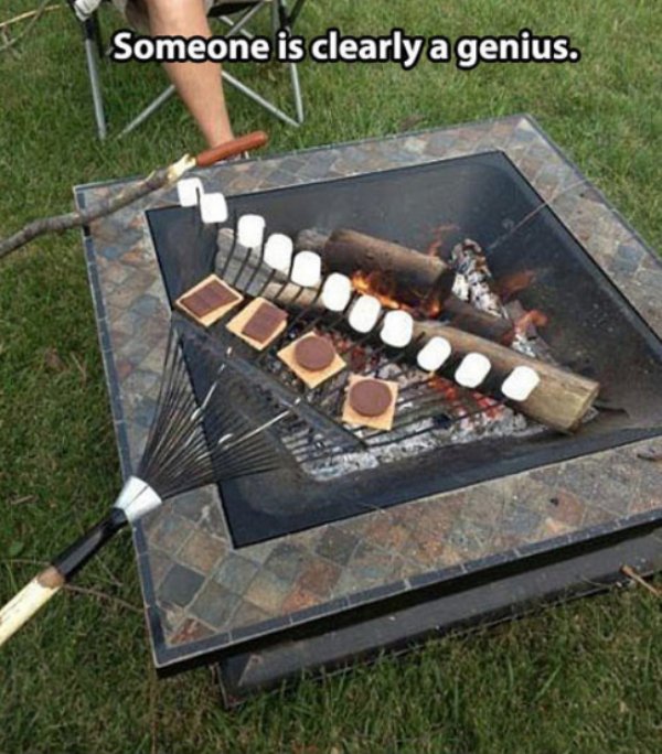 smores on a rake - Someone is clearly a genius.