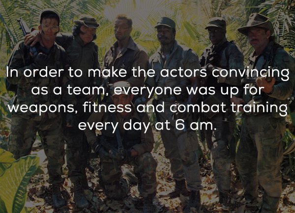 ain t time to bleed predator - In order to make the actors convincing as a team, everyone was up for weapons, fitness and combat training every day at 6 am. 3