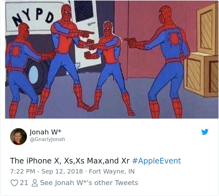 4 spiderman pointing meme - Jonah W The iPhone X, Xs, Xs Max,and Xr Fort Wa...