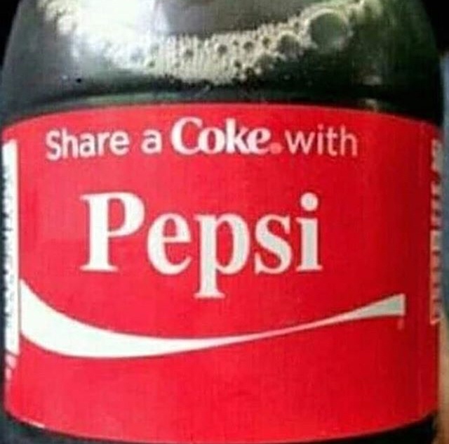 cursed images- coca cola - a Coke with Pepsi