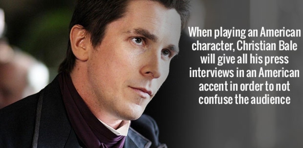 photo caption - When playing an American character, Christian Bale will give all his press interviews in an American accent in order to not confuse the audience