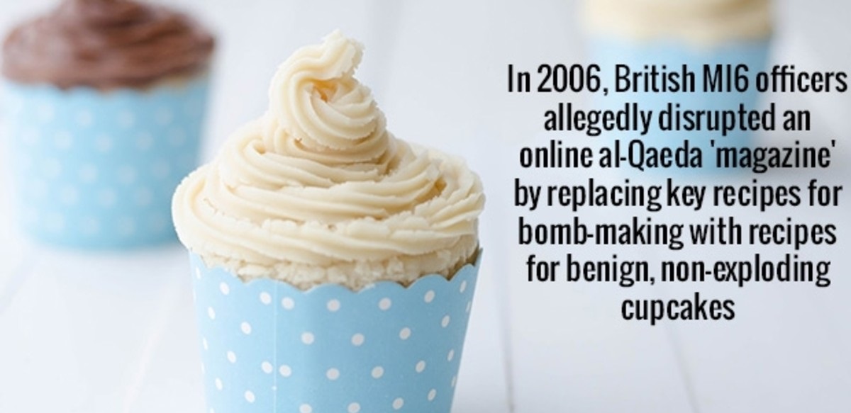 buttercream - In 2006, British MI6 officers allegedly disrupted an online alQaeda 'magazine' by replacing key recipes for bombmaking with recipes for benign, nonexploding cupcakes