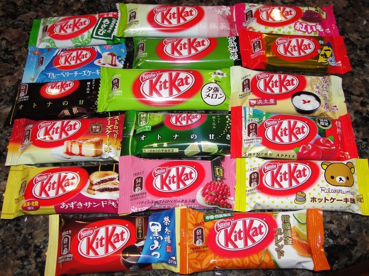 In Japan, world-famous products have numerous flavors.