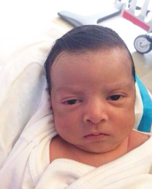old baby baby already fed up with life