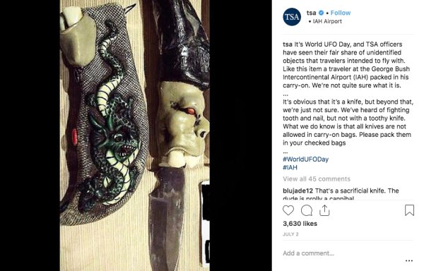 Tsa tsa . Lah Airport tsa It's World Ufo Day, and Tsa officers have seen their fair of unidentified objects that travelers intended to fly with. this item a traveler at the George Bush Intercontinental Airport Iah packed in his carryon. We're not quite…