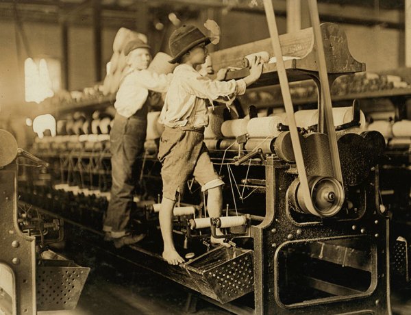 “Some Boys Were So Small They Had To Climb Up On The Spinning Frame To Mend The Broken Threads And Put Back The Empty Bobbins.

Location: Macon, Georgia”