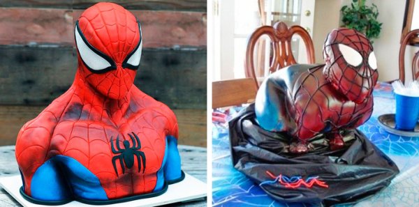 spiderman cake mistake
