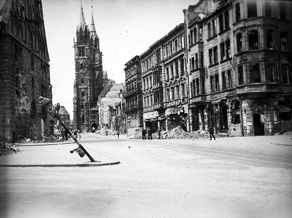 Bombed cathedrals in post-WWII Germany.