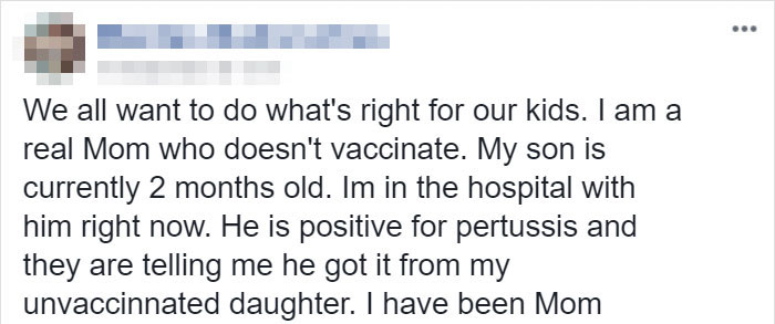 anti vaxx roasts - We all want to do what's right for our kids. I am a real Mom who doesn't vaccinate. My son is currently 2 months old. Im in the hospital with him right now. He is positive for pertussis and they are telling me he got it from my unvaccin