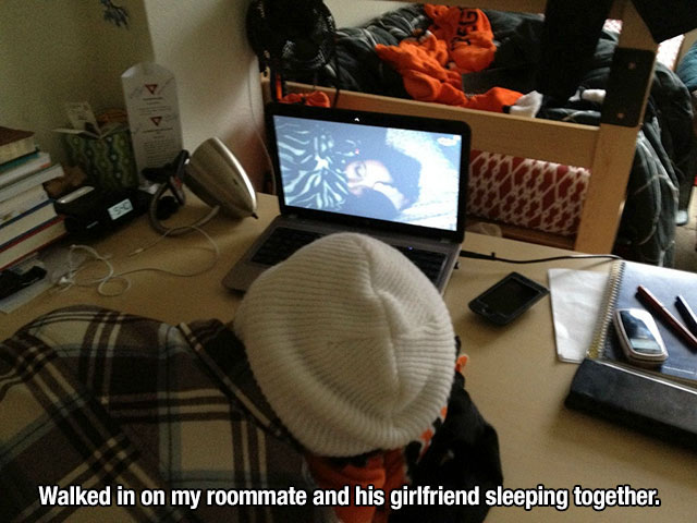 ldr sleeping on skype - Walked in on my roommate and his girlfriend sleeping together.