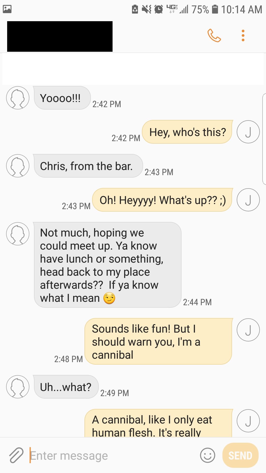 Guy has some fun with some thirsty creeps