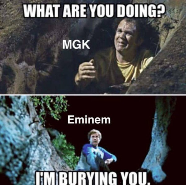 sister jean michigan meme - What Are You Doing? Mgk Eminem Timburying You.