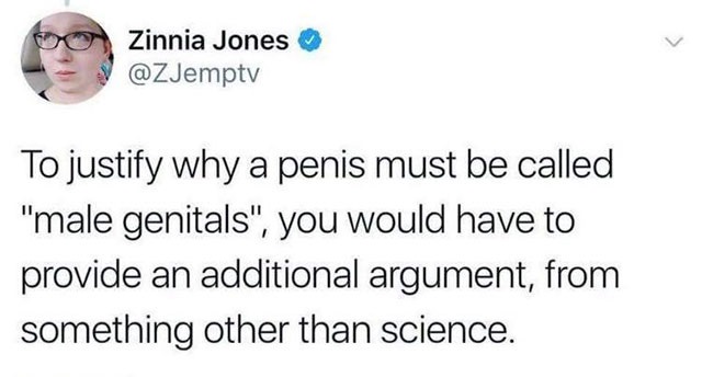 Tweet or woman claiming that something other than science would need to explain science