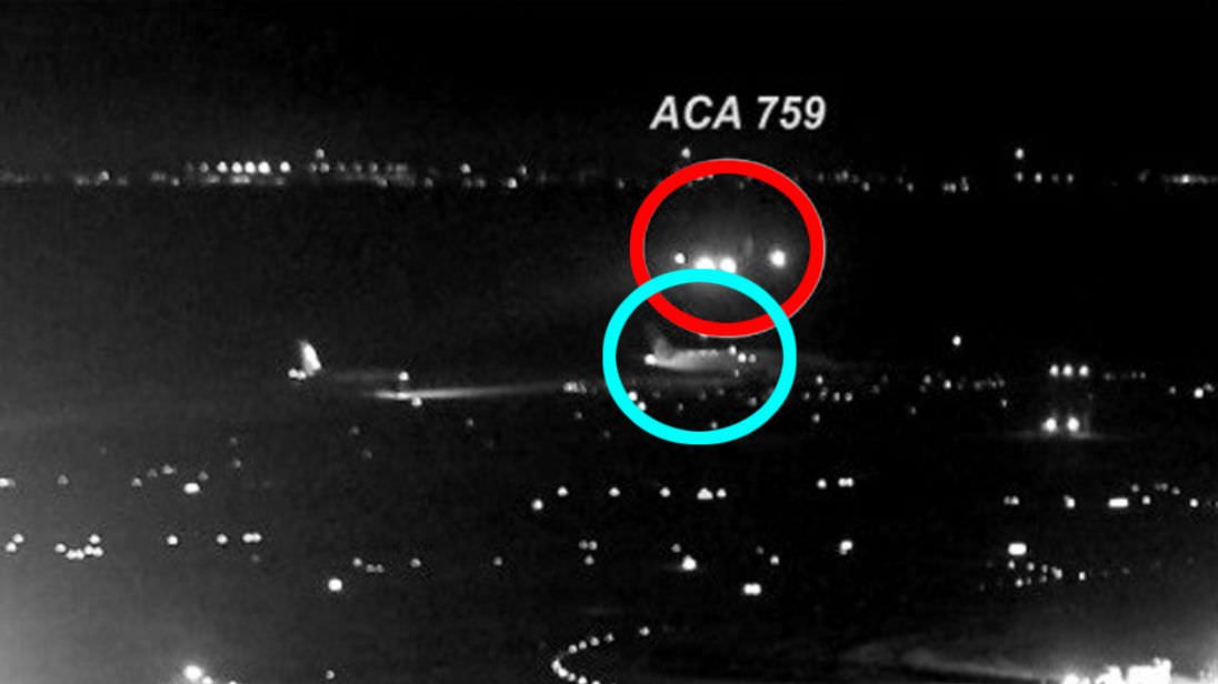 On the evening of July 7, 2017, at the conclusion of the regularly scheduled international passenger flight from Toronto to San Francisco, Air Canada Flight 759 (circled in red) nearly landed on a taxiway which already had four fully loaded and fueled airplanes (one of which is circled in blue) holding short for takeoff. 

The pilots had come close to causing the deadliest aviation disaster in all of history.