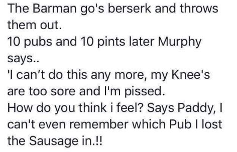 Irish pals have a plan to score free drinks with a sausage