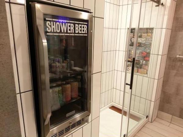 bathroom beer fridge - Shower Beer