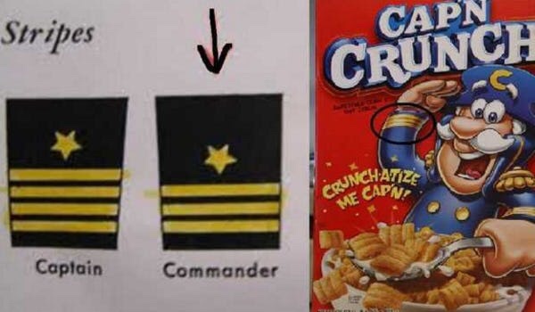 cap n crunch lie - Stripes Cronch Inchatiz Apne Captain Commander