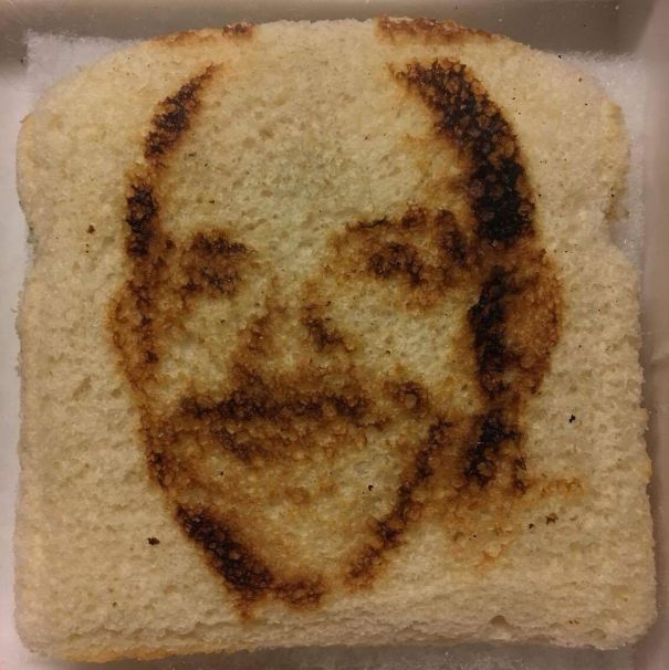 face in bread