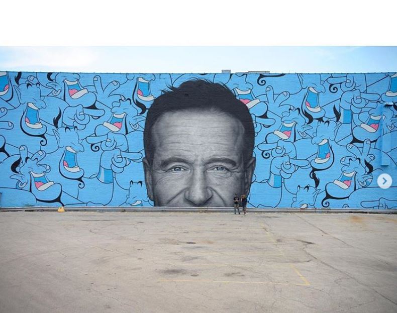 Robin Williams mural by Jerkface