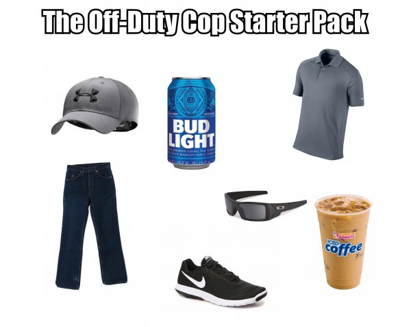 starter pack - Police officer - The OffDuty Cop Starter Pack Bud Light coffee