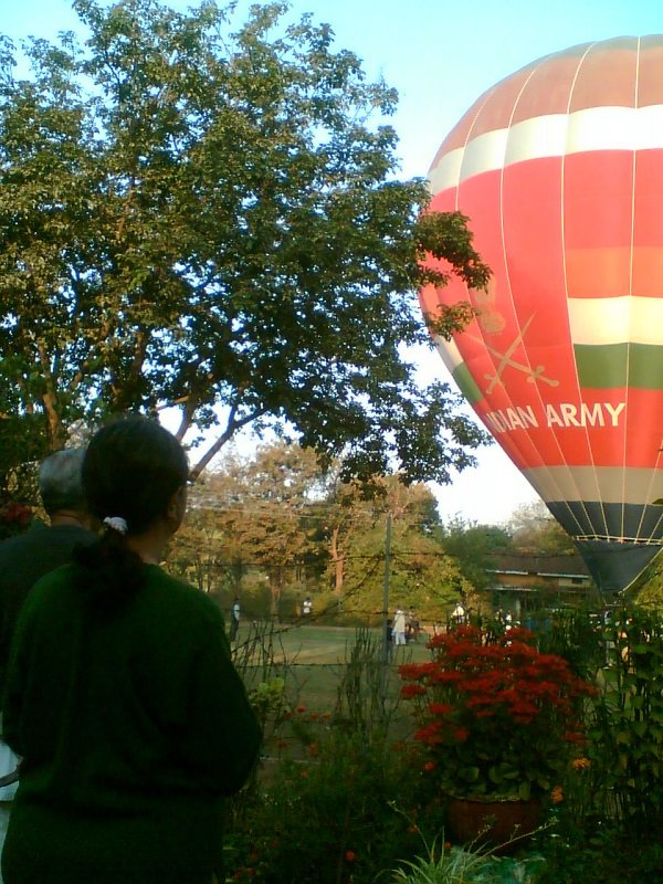 “I was once woken up on an exam day by strange whirring sounds to find a huge Indian Army hot-air balloon landing in front of our house. This was sometime in 2007..