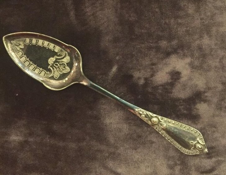 Ice cream spoon. This Victorian spoon was exclusively made for ice cream and nothing else.