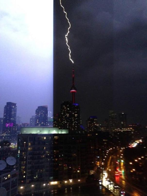 Lightning Strikes At The Same Time As The Camera Shutter Rolls