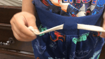 Kids’ clothes with fake “adjustable” waistbands
