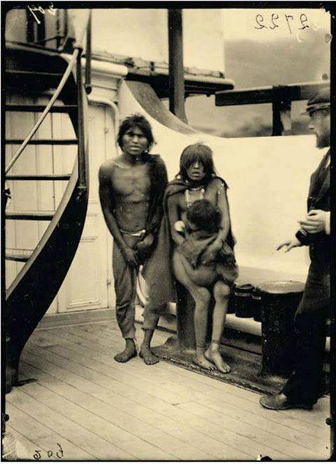 Selk’nam natives in route to Europe for being exhibited as animals in human zoos, 1889