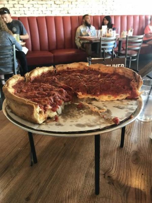 Huge deep dish pizza