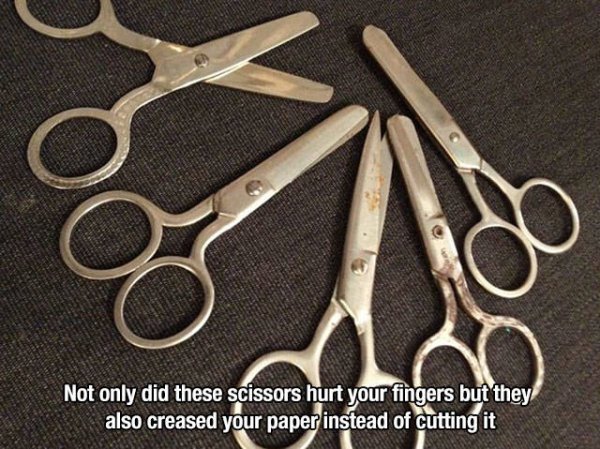 nostalgia scissors - Not only did these scissors hurt your fingers but they also creased your paper instead of cutting it