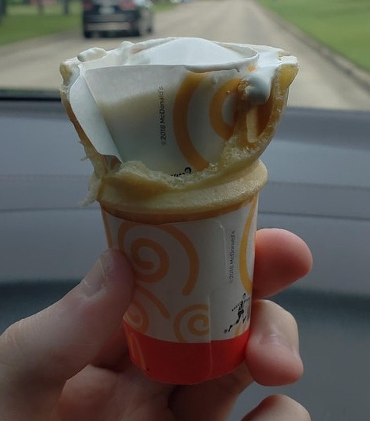 “My ice cream had another wrapper inside of it.”