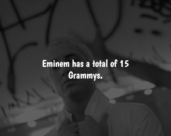 monochrome photography - Eminem has a total of 15 Grammys.