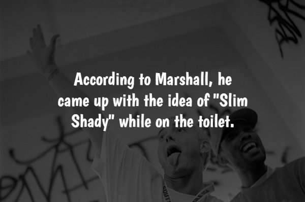 monochrome photography - According to Marshall, he came up with the idea of "Slim Shady" while on the toilet. Sout