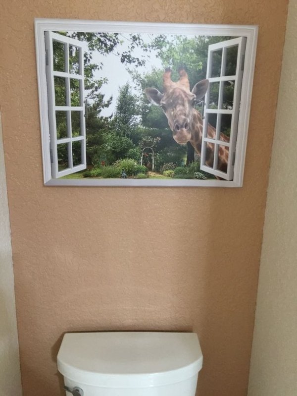 giraffe window poster