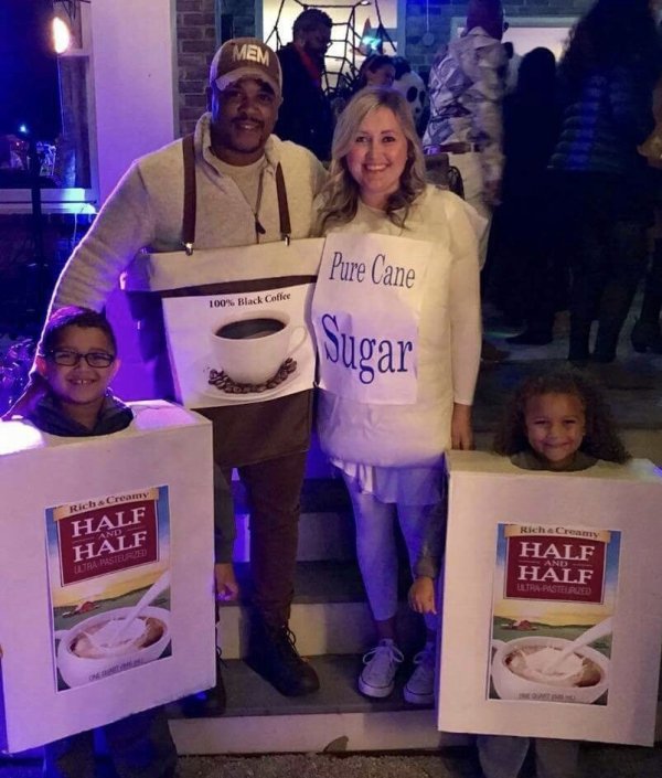 coffee family costume - Men Pure Cane 100% Black Coffee Sugar Richa Cream Rich Cream Half Half Ba Piered Half Half