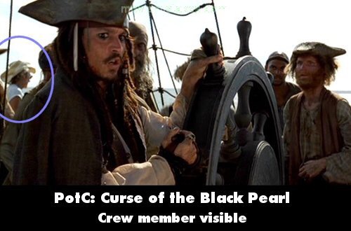 movie mistakes - Potc Curse of the Black Pearl Crew member visible