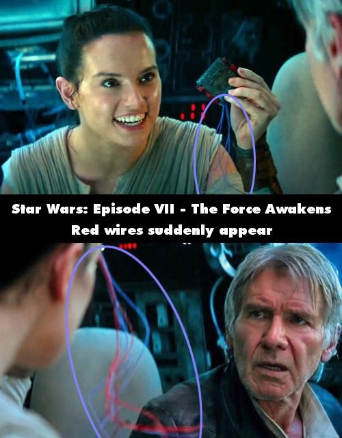 movie mistakes - Star Wars Episode Vii The Force Awakens Red wires suddenly appear