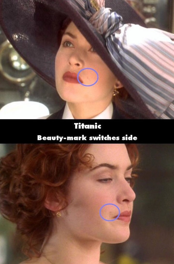 greatest movie mistakes - Titanic Beautymark switches side