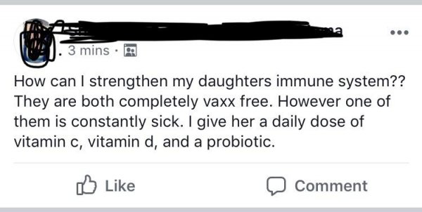 fashion accessory - . 3 mins. How can I strengthen my daughters immune system?? They are both completely vaxx free. However one of them is constantly sick. I give her a daily dose of vitamin C, vitamin d, and a probiotic. Comment