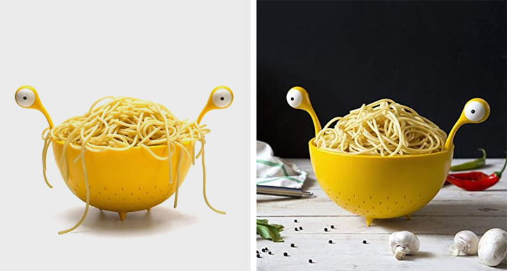 Don’t let those 2 pretty eyes fool you, this is a spaghetti strainer!