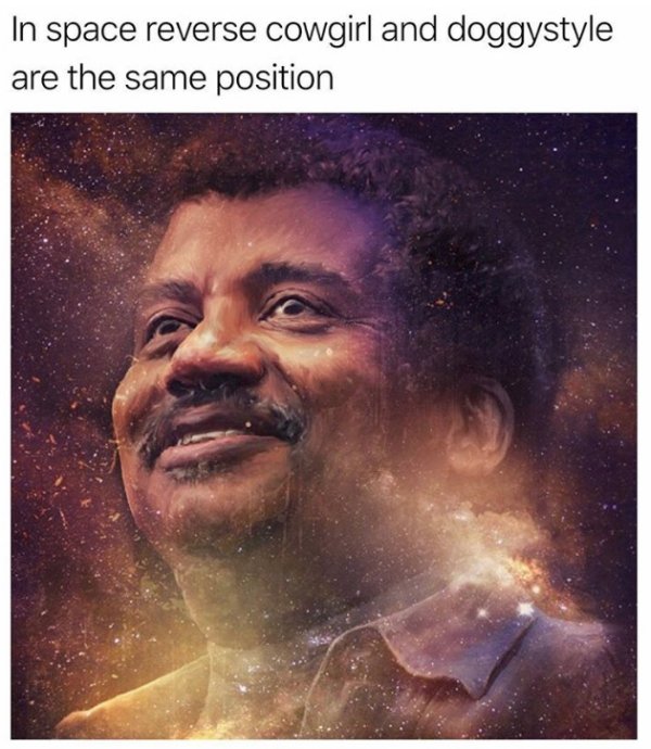 neil degrasse tyson meme template - In space reverse cowgirl and doggystyle are the same position