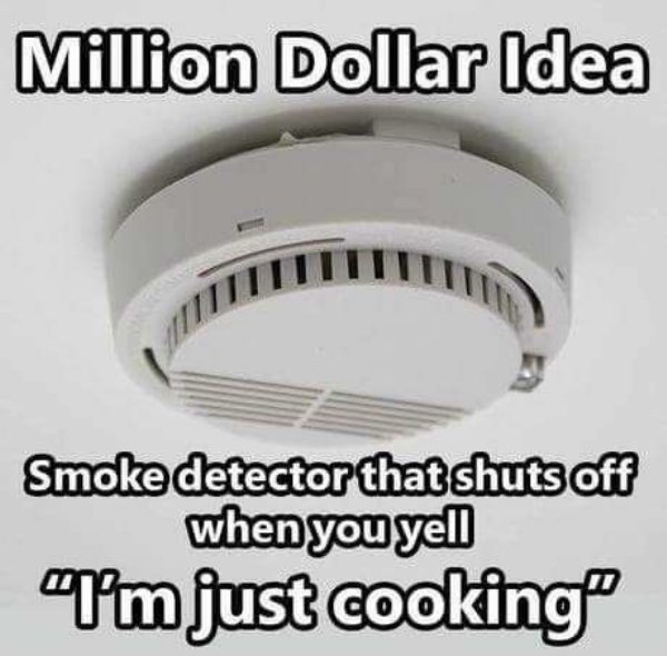 cool product fire alarm cooking - Million Dollar Idea Smoke detector that shuts off when you yell I'm just cooking