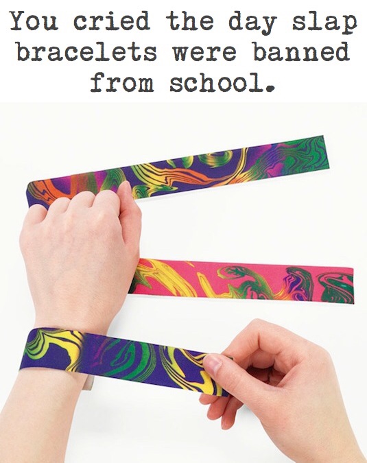 snap wristband - You cried the day slap bracelets were banned from school.