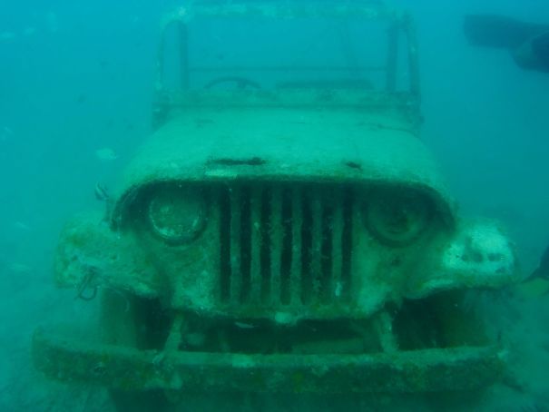 submerged jeep