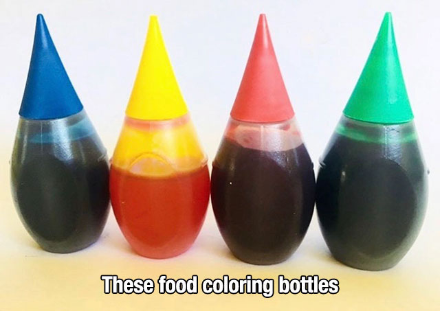 food additive - These food coloring bottles