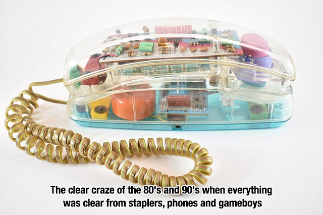 90s clear telephone - The clear craze of the 80's and 90's when everything was clear from staplers, phones and gameboys