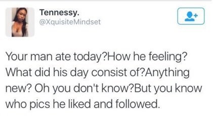 bad luck document - Tennessy. Mindset Your man ate today?How he feeling? What did his day consist of?Anything new? Oh you don't know?But you know who pics he d and ed.